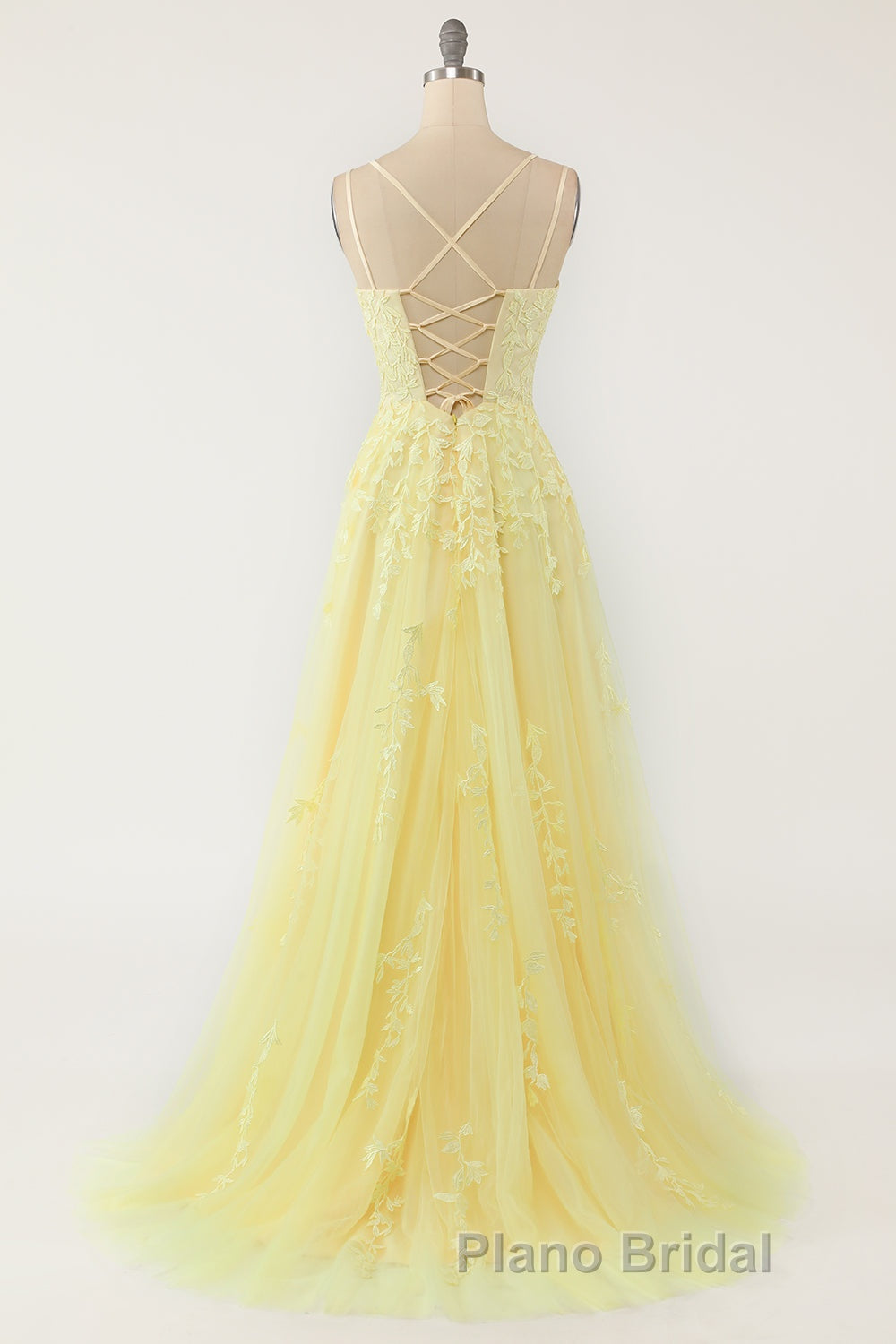 Purple Tulle Formal Prom Dress with Appliques