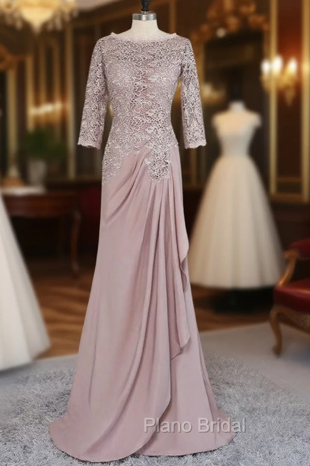 A-line 3/4 Sleeves Chiffon Lace Wedding Party Dresses Mother Dresses Main image