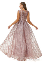 A-Line Beaded Jewel Appliques Lace Floor-Length Cap Sleeve Prom Dresses