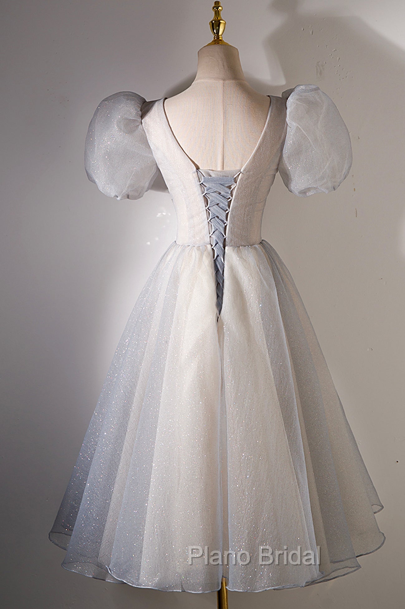 A-Line Beaded Short Formal Prom Dresses, Cute Short Sleeve Homecoming Party Dresses