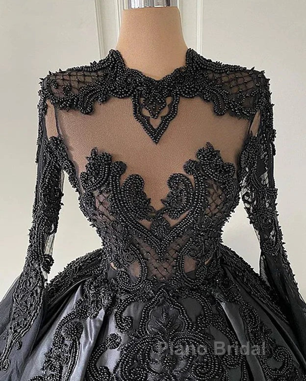 A-Line Beading Long Sleeves Lace Wedding Dresses Secondary image