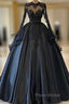 A-Line Beading Long Sleeves Lace Wedding Dresses
