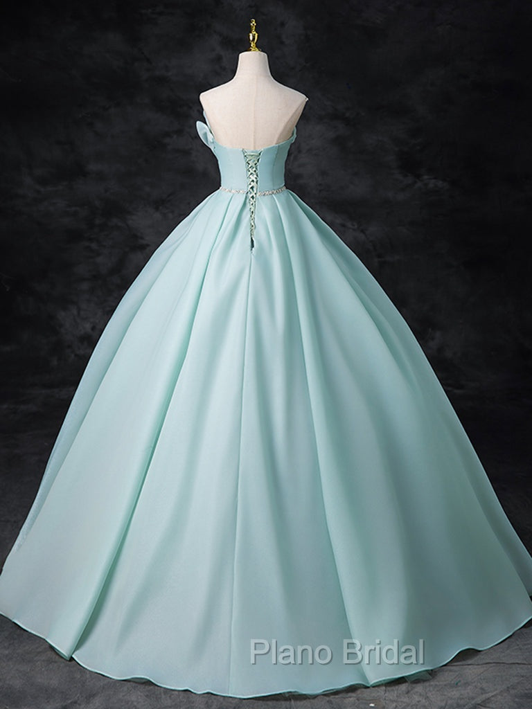 A-Line Beads Blue Long Formal Prom Dresses, Blue Long Formal Dresses