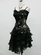 A Line Black Ruffle Short Formal Prom Dresses Homecoming Dresses