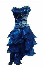 A Line Black Ruffle Short Formal Prom Dresses Homecoming Dresses