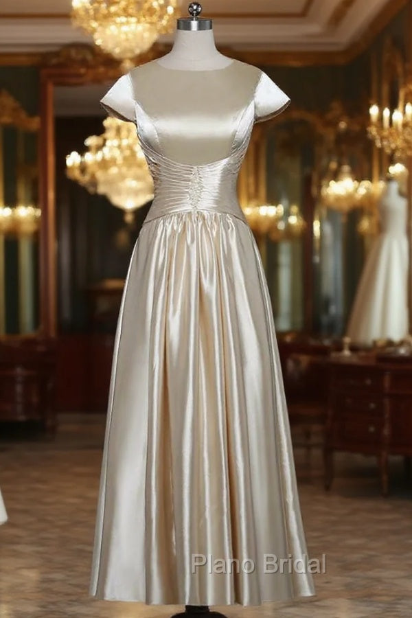 A-line Cap Sleeves Ankle Length Mother Of The Bride Dresses