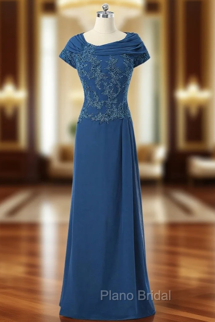A-line Cap Sleeves Royal Blue Mother Of The Bride Dresses