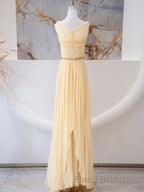 A-Line Chiffon Long Formal Prom Dresses, Sweetheart Neck Chiffon Formal Dress