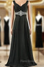 A-Line Chiffon V-neck Floor Length Bridesmaid Dresses