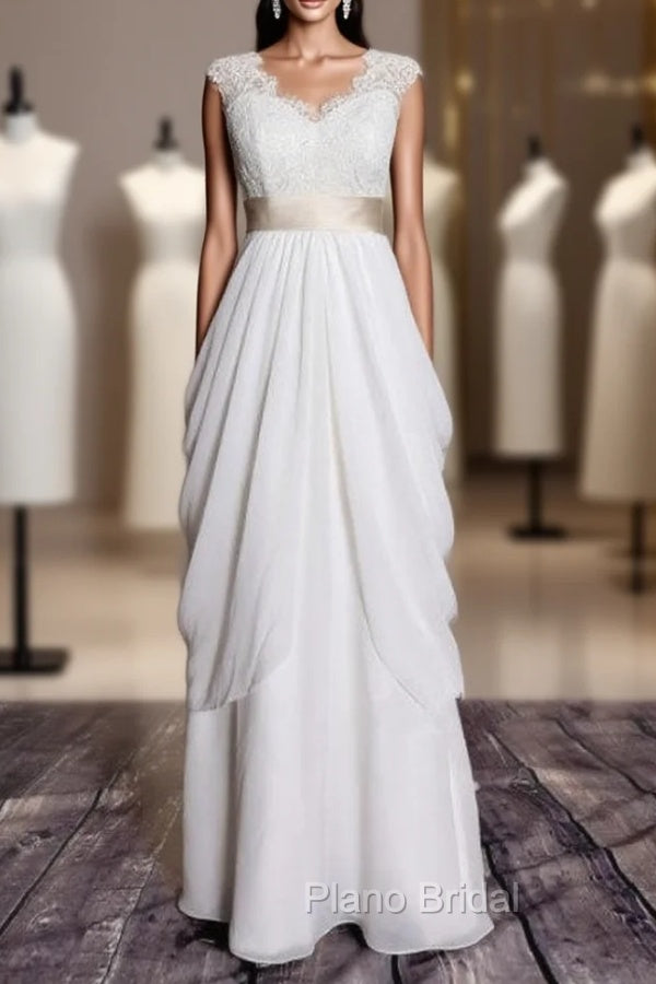 A-Line Classic Lace Bridal Gown Transparent Train Wedding Dresses Main image