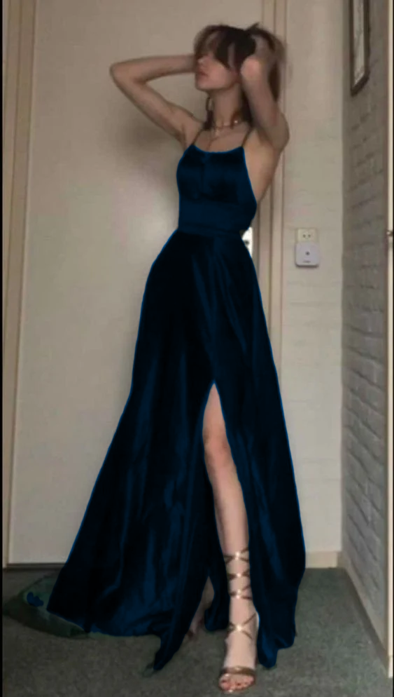 A Line Dark Green Long Formal Prom Dresses,  Formal Evening Dresses Secondary image