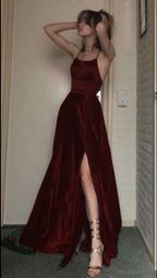 A Line Dark Green Long Formal Prom Dresses,  Formal Evening Dresses