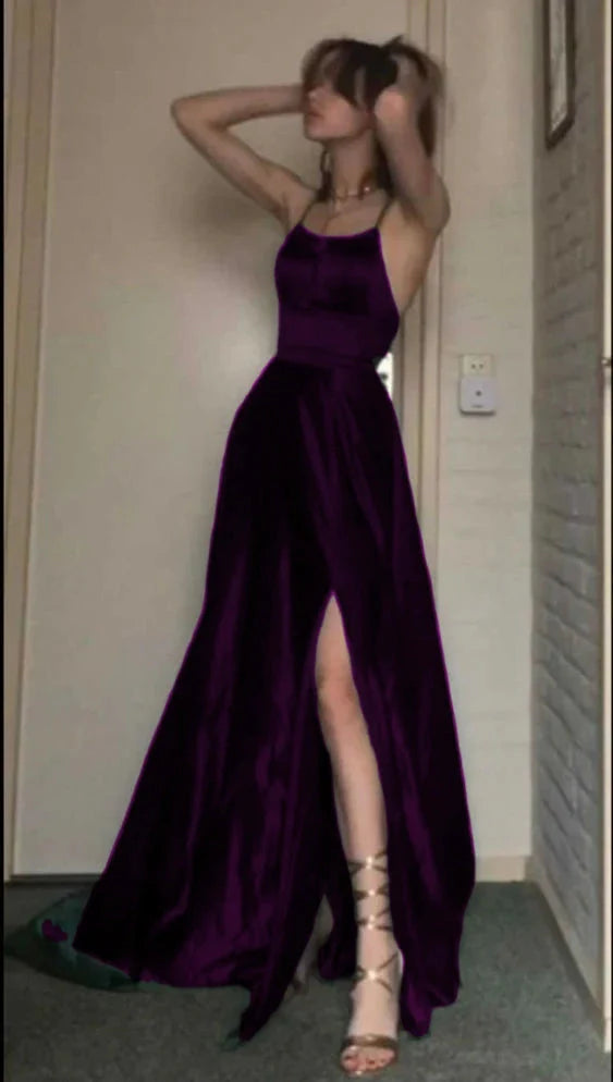 A Line Dark Green Long Formal Prom Dresses,  Formal Evening Dresses