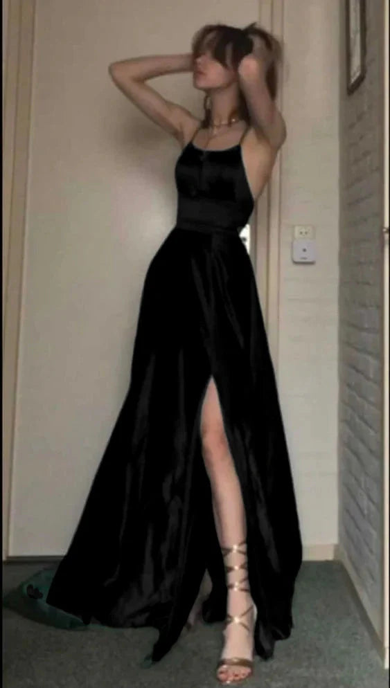 A Line Dark Green Long Formal Prom Dresses,  Formal Evening Dresses