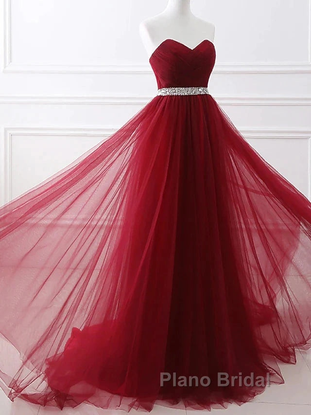 A-Line Elegant Quinceanera Formal Prom ValentineS Day Dresses Strapless Sleeveless Chapel Train Satin With Crystals