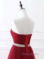 A-Line Elegant Quinceanera Formal Prom ValentineS Day Dresses Strapless Sleeveless Chapel Train Satin With Crystals