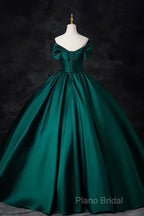 A-Line Formal Satin Floor Length V-Neck Formal Dresses Elegant Formal Prom Dresses