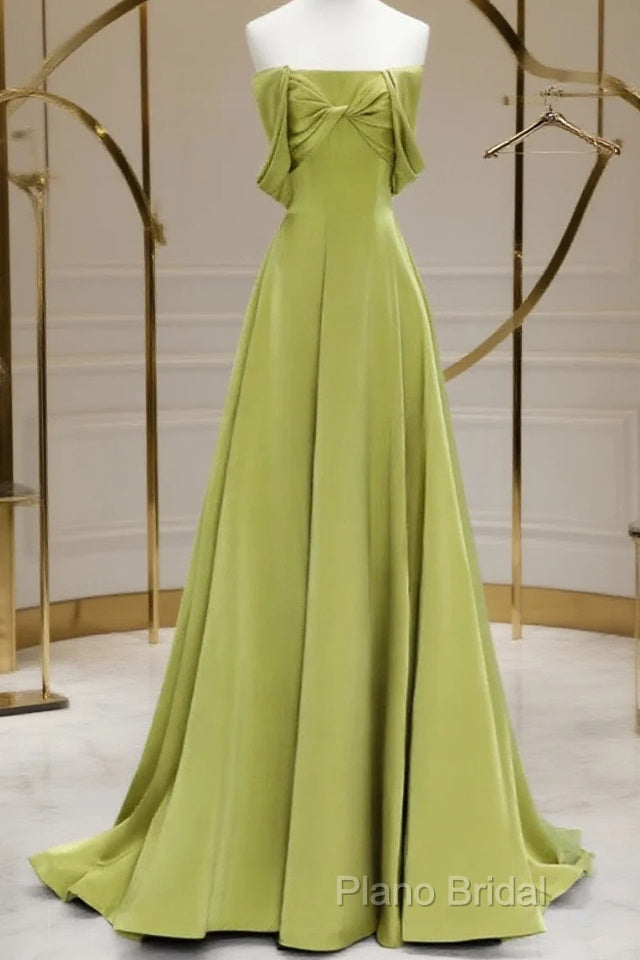 A-Line Green Long Formal Dresses Formal Prom Dresses, Green Floor Length Party Dresses Main image