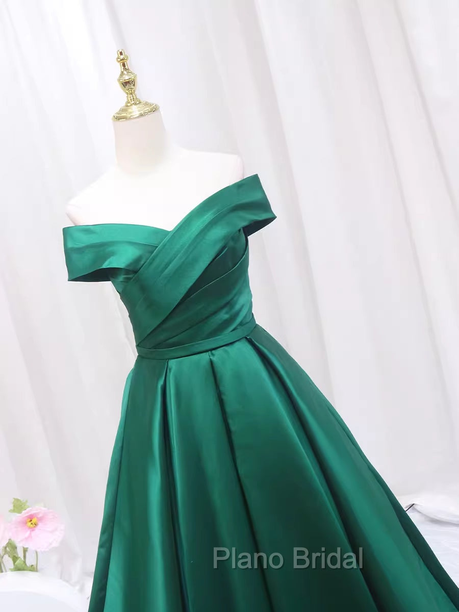 A-line Green Satin Sweetheart Formal Dresses, Green Long Evening Dresses Formal Prom Dresses Secondary image
