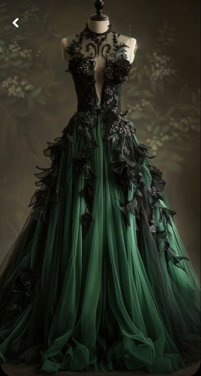 A Line Green Tulle Long Formal Prom Dresses, Formal Graduation Formal Evening Dresses