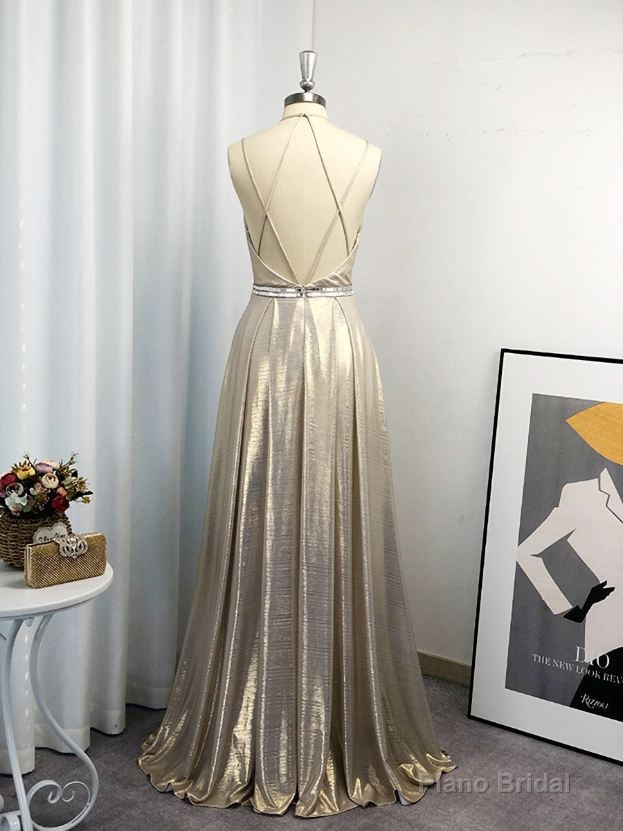 A-line Halter Ruffles Floor-Length Dress Secondary image