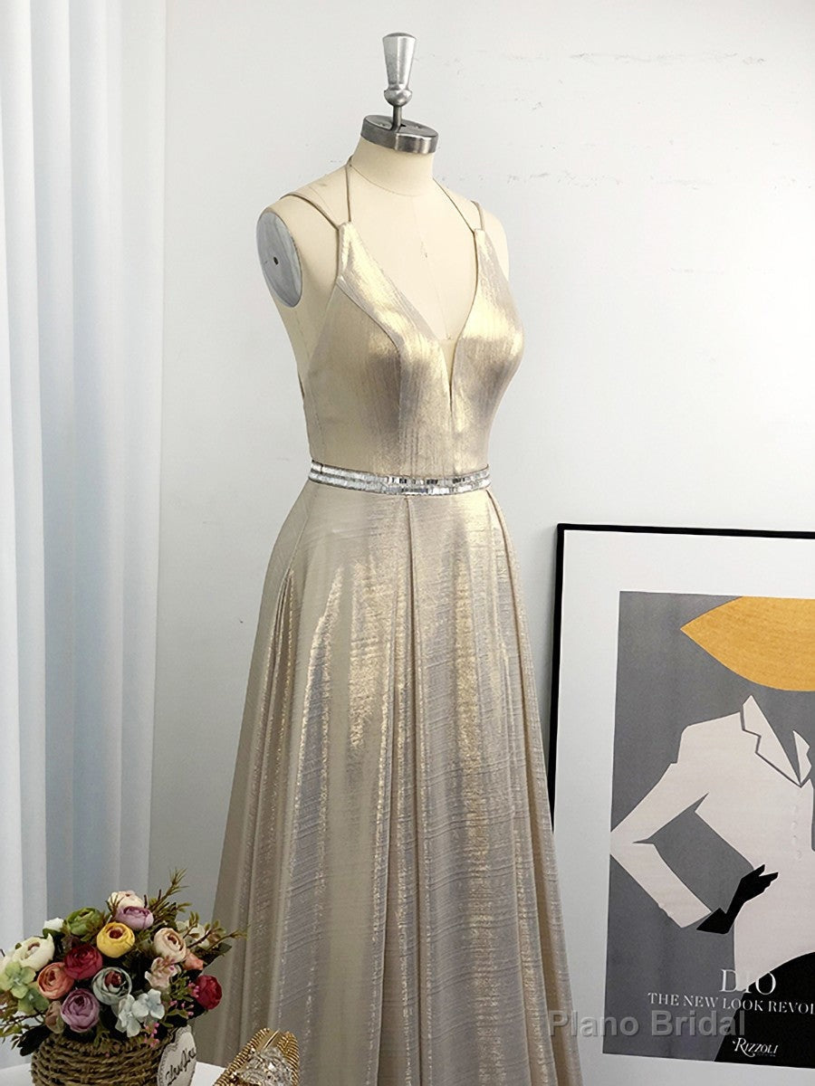 A-line Halter Ruffles Floor-Length Dress