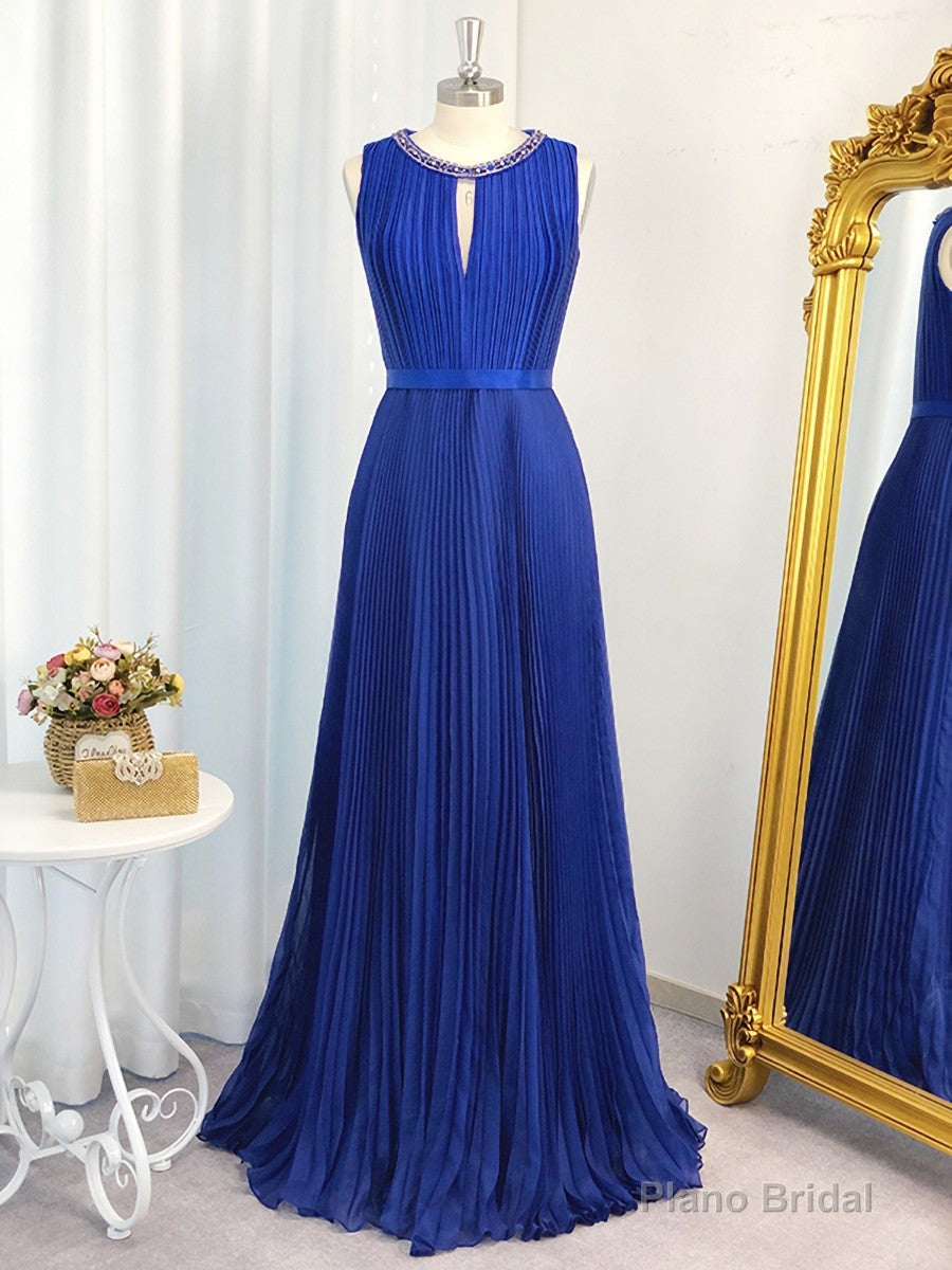 A-line Jewel Ruffles Floor-Length Chiffon Dress Main image