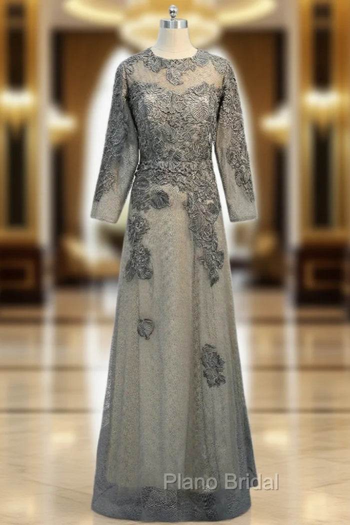 A-line Long Sleeves Gray Long Sleeve Mother Of The Bride Dresses Main image