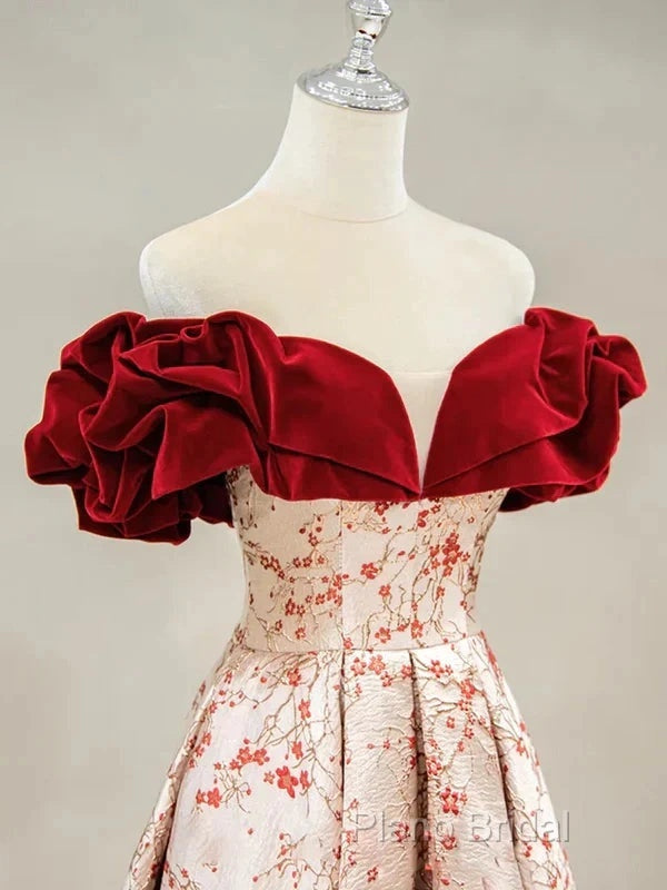 A-Line Off Shoulder Satin Long Formal Prom Dresses Formal Dresses Elegant Beautiful Secondary image