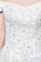 A-line Off the Shoulder Long Wedding Dresses