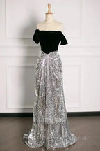 A Line Off The Shoulder Sexy Sequin Formal Dresses Bridesmaid Dresses Evening Gown Formal Prom Dresses