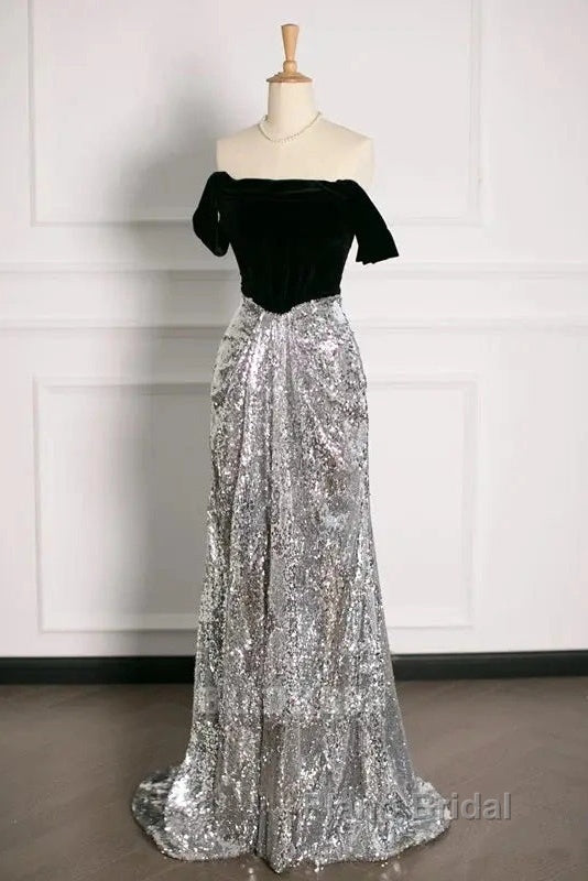A Line Off The Shoulder Sexy Sequin Formal Dresses Bridesmaid Dresses Evening Gown Formal Prom Dresses