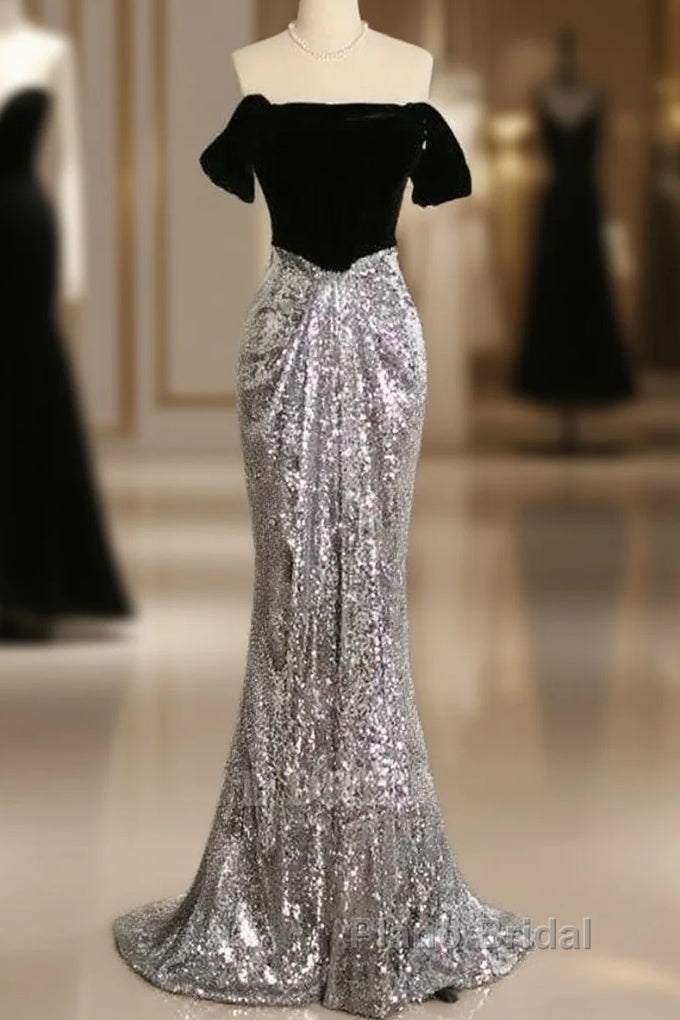 A Line Off The Shoulder Sexy Sequin Formal Dresses Bridesmaid Dresses Evening Gown Formal Prom Dresses Main image