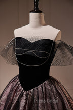 A Line Off the Shoulder Tulle Short Formal Prom Dresses, New Style Homecoming Gown