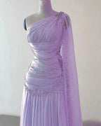 A Line One Shoulder Pink Chiffon Formal Evening Gown Formal Prom Dresses (For Sue Nardi)