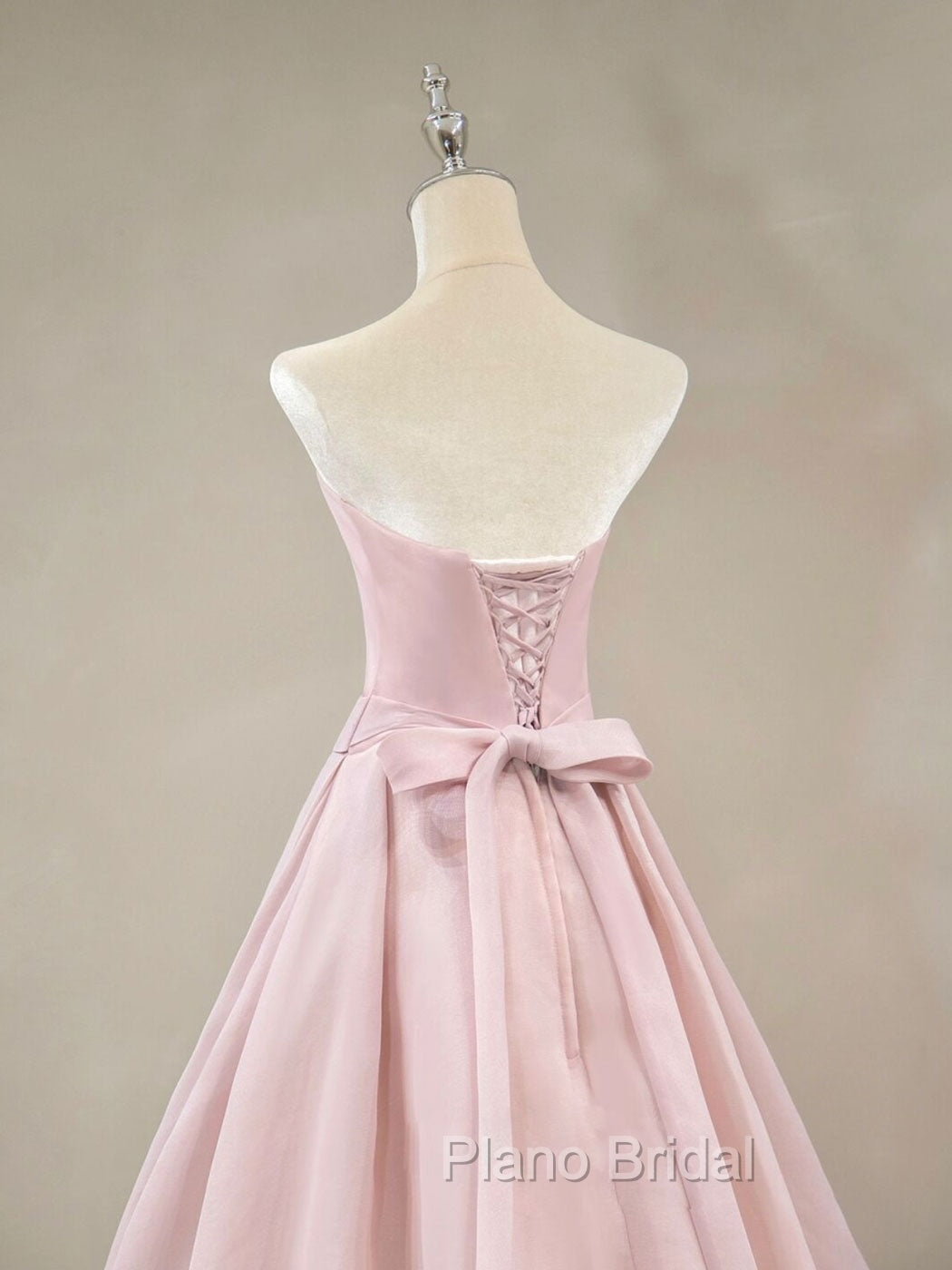 A Line Pink Long Formal Prom Dresses, Formal Pink Bridesmaid Dresses Secondary image