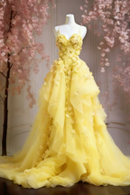 A Line Pink Tulle Long Formal Prom Dresses, Formal Evening Formal Dresses
