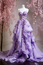 A Line Pink Tulle Long Formal Prom Dresses, Formal Evening Formal Dresses