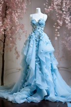 A Line Pink Tulle Long Formal Prom Dresses, Formal Evening Formal Dresses