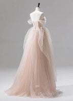 A-Line Pink Tulle Sweetheart Formal Prom Dresses Party Dresses, Pink Tulle Formal Dresses