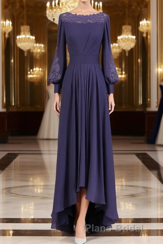 A-Line/Princess Bateau Asymmetrical Chiffon Mother of the Bride Dresses Main image