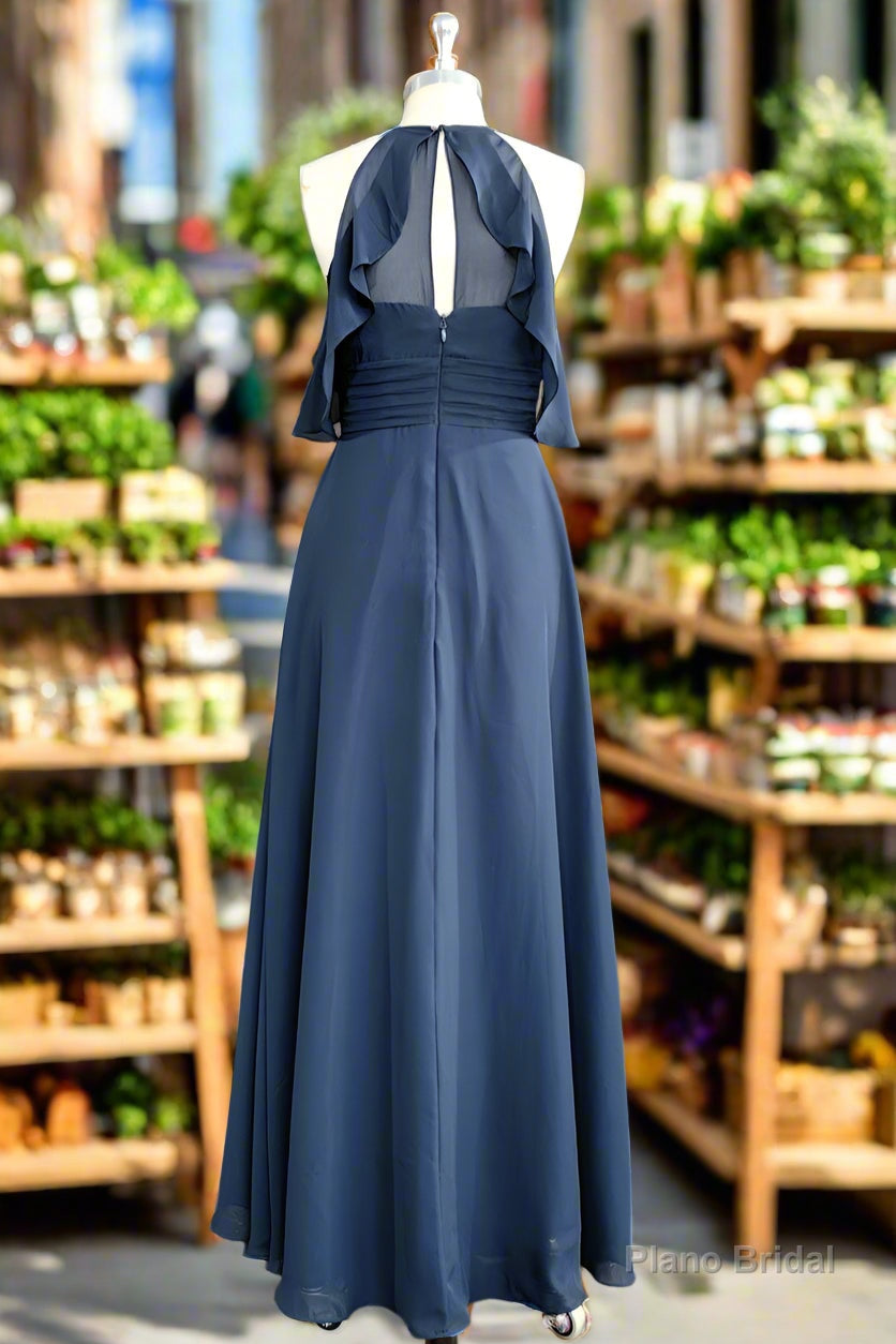 A-Line/Princess Chiffon Ruffles Off-the-Shoulder Sleeveless Floor-Length Bridesmaid Dresses