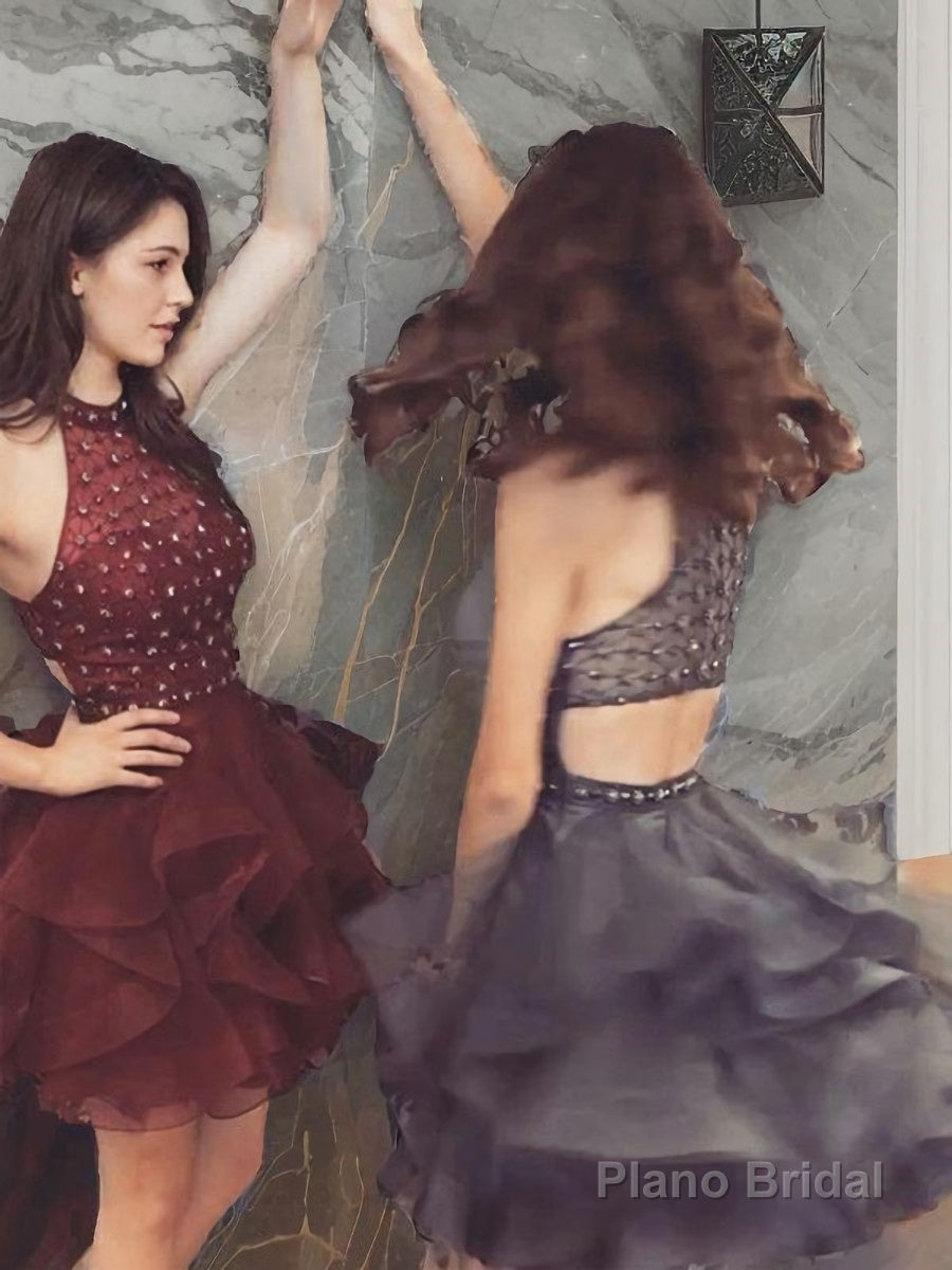 A-Line/Princess High Neck Short/Mini Tulle Homecoming Dresses Secondary image