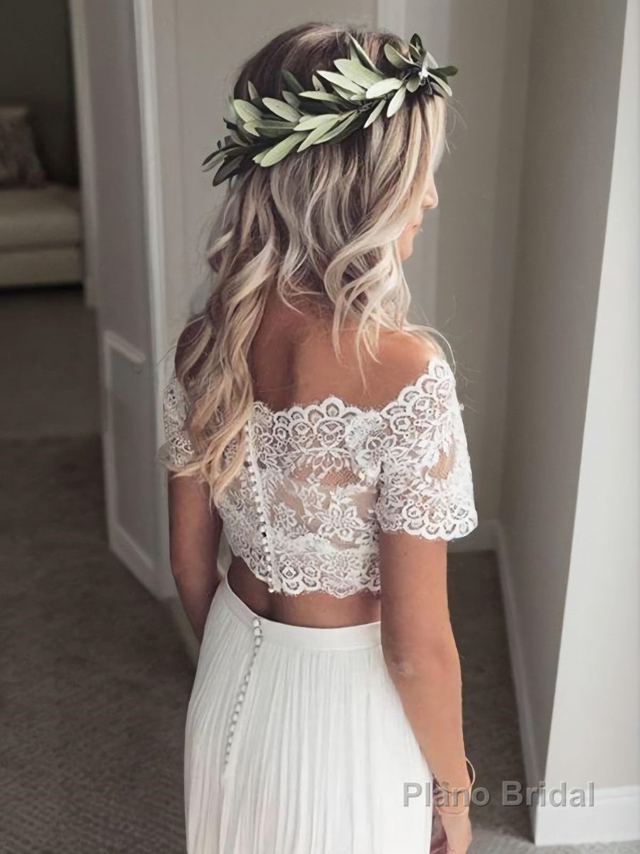 A-Line/Princess Off-the-Shoulder Floor-Length Tulle Wedding Dresses Secondary image