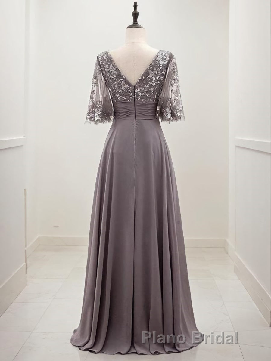 A-line/Princess Scoop Floor-Length Chiffon Mother of the Bride Dresses With Pleats Secondary image