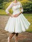 A-Line/Princess Scoop Knee-Length Stretch Crepe Wedding Dresses