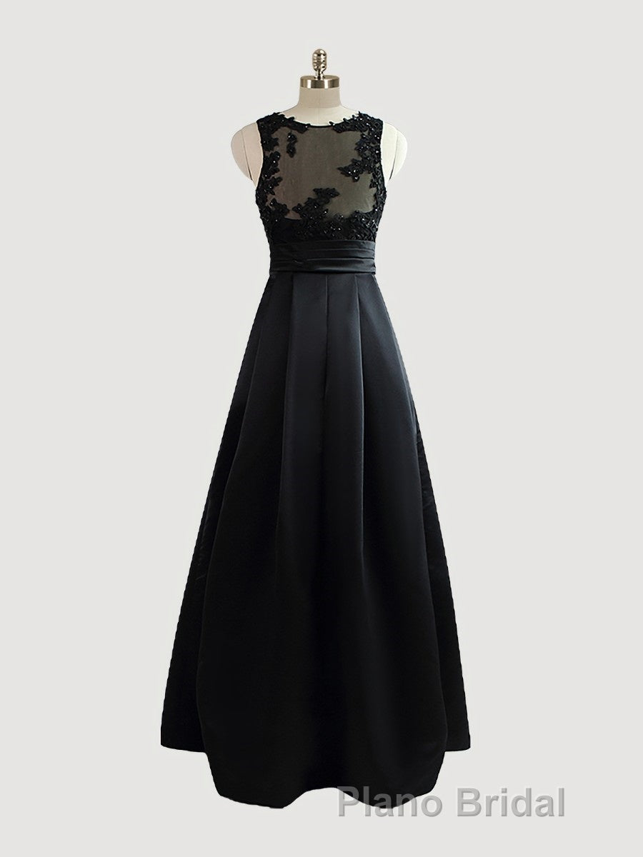 A-Line/Princess Scoop Sweep Train Satin Mother of the Bride Dresses Secondary image