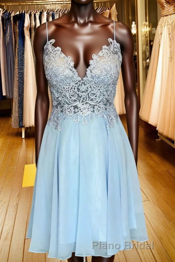 A-Line/Princess Spaghetti Straps Short/Mini Chiffon Homecoming Dresses Main image