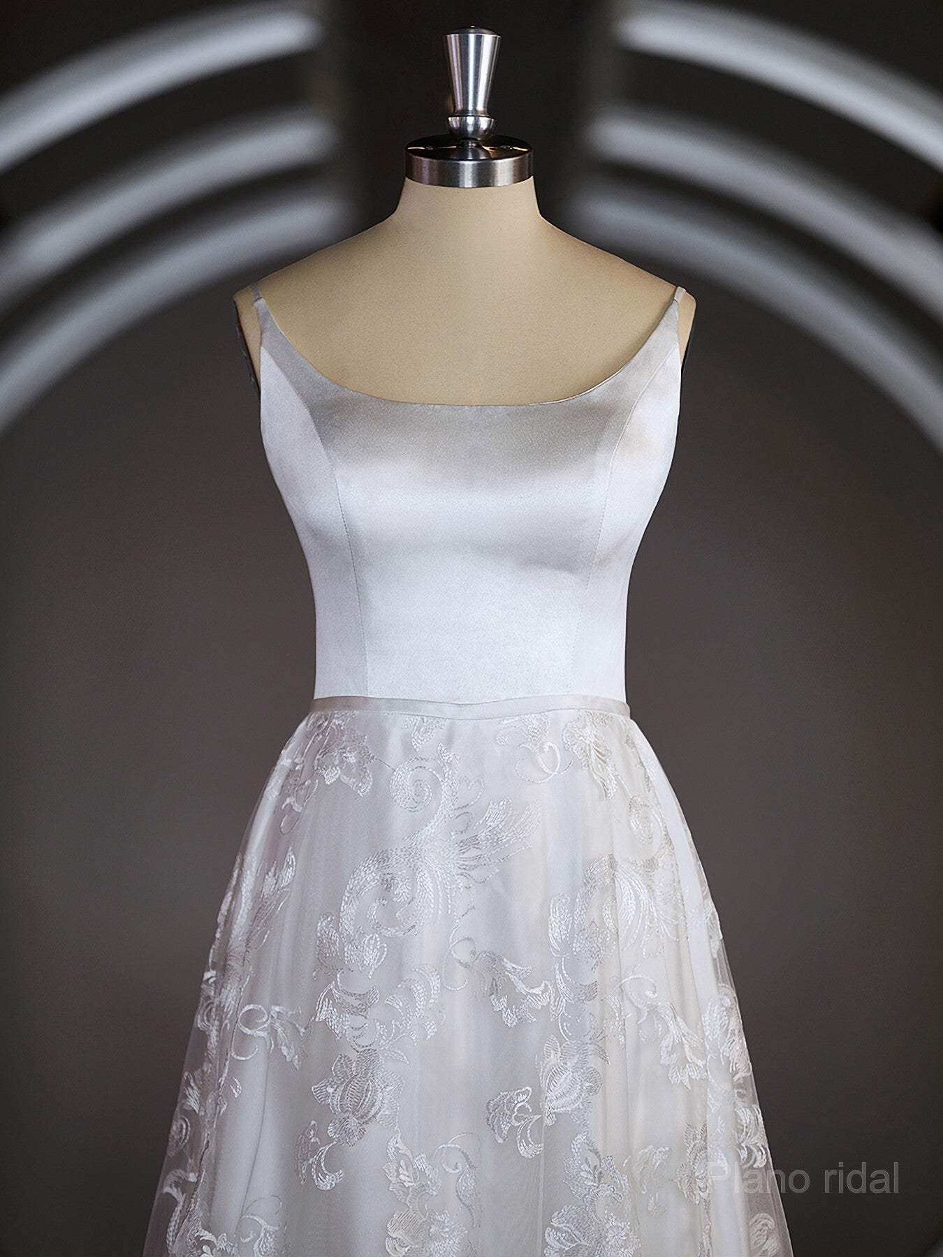 A-Line/Princess Square Cathedral Train Lace Wedding Dresses with Appliques Lace Secondary image