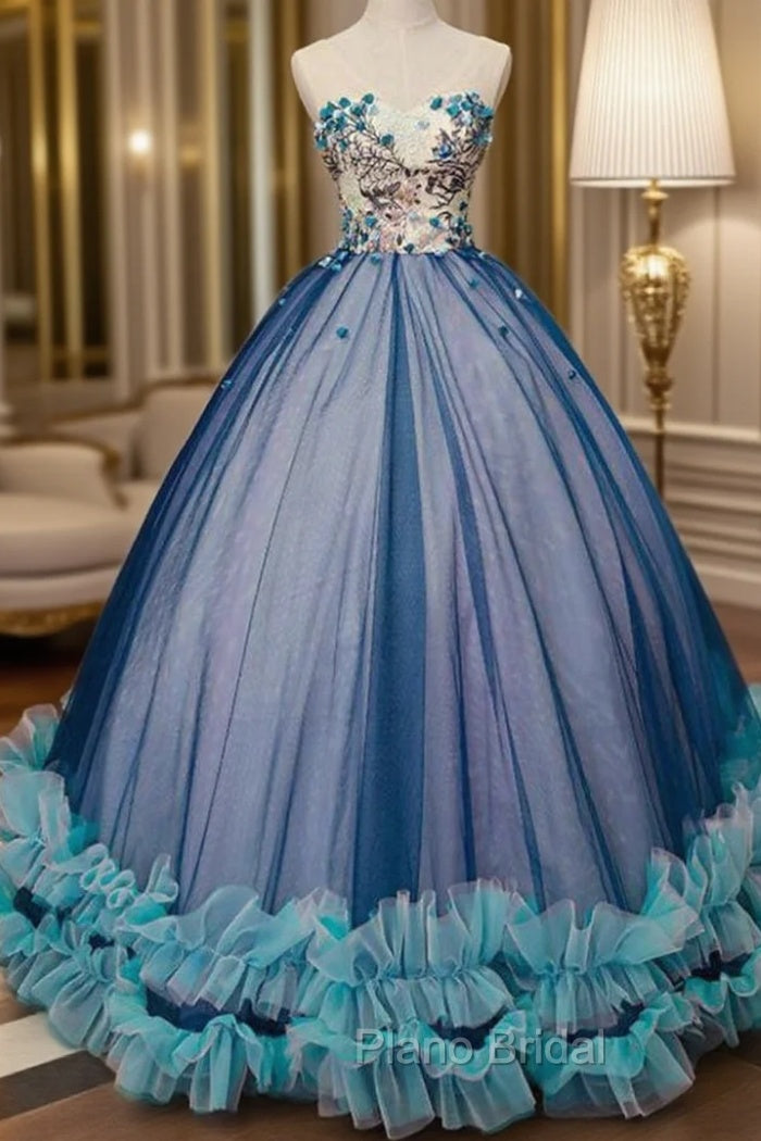 A-line Princess Straight Neck Sleeveless Floor Length Dresses